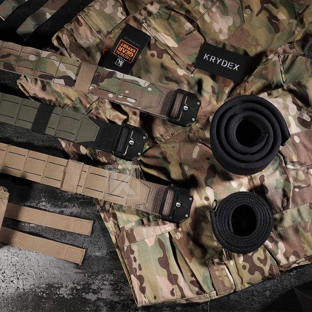 KRYDEX-Cinturón táctico Molle de 2 pulgadas, corte láser, liberación rápida, tiro de combate, cinturón 3 en 1 con cinturón interior y almohadilla de soporte trasero - imagen 4