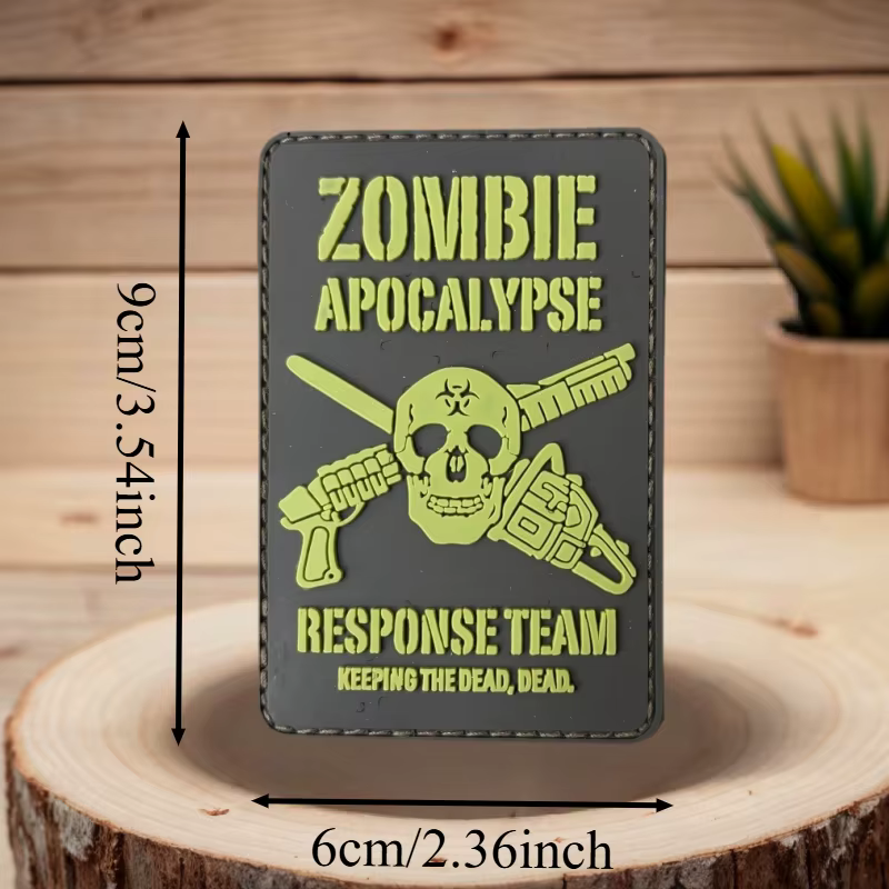 Parche PVC apocalipsis zombi – Insignia moral con gancho y bucle