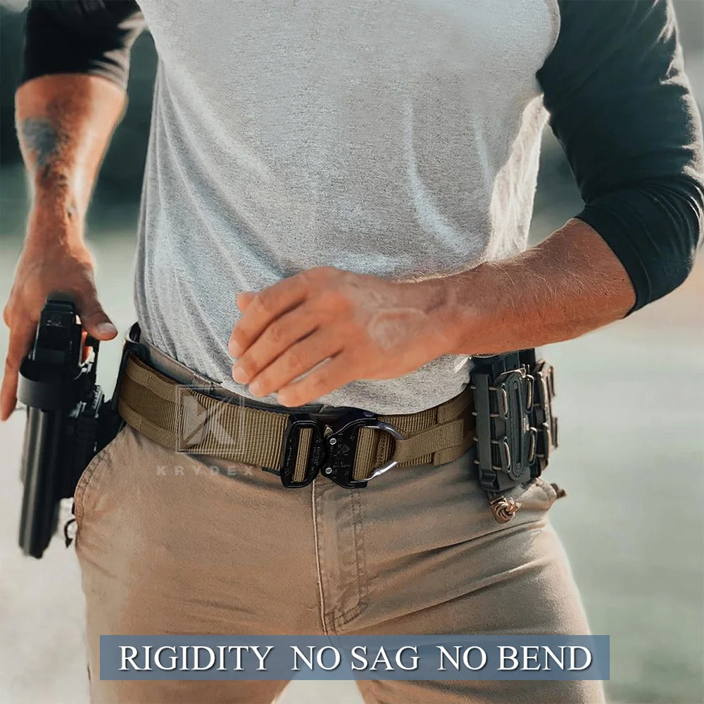 KRYDEX cinturón táctico Original Cobra hebilla Rigger hombres MOLLE cinturón 1,75 "interior 2" exterior cinturones de rango resistentes para caza al aire libre - imagen 5