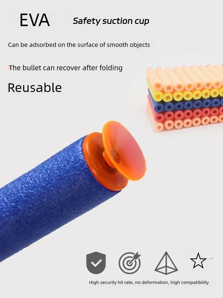 Más de 6 orejas viejas 7,2 cm Blue100pcs para balas suaves dardos cabeza redonda recarga esponja dardos niños juguete pistola balas para N - imagen 3