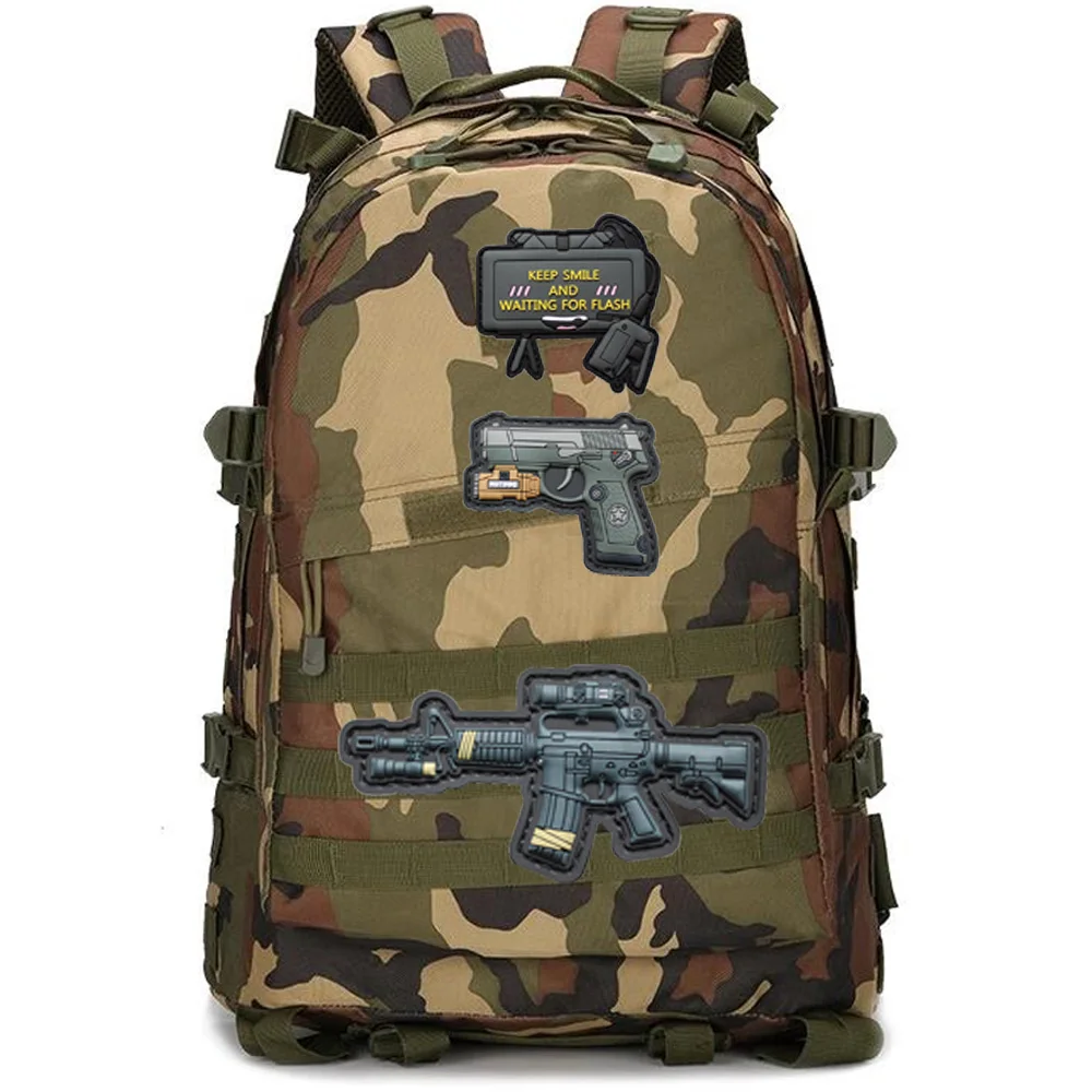 Nuevo 3D PVC M416 edición Q arma Rubbe brazalete mochila colección moral rosa SR 25 parches militares de gancho y bucle para ropa - imagen 3