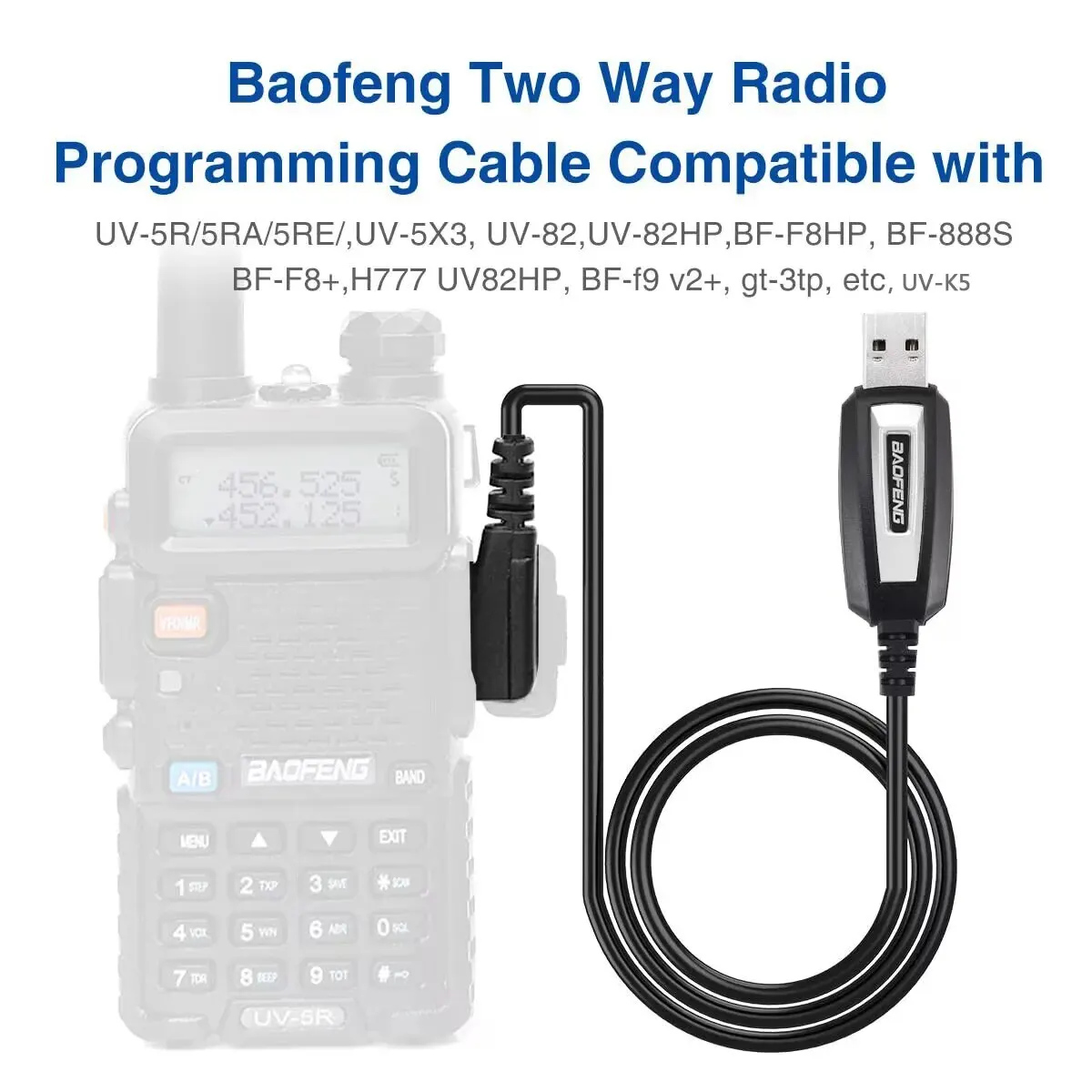 Cable de programación USB con CD para Baofeng UV-5R 82 888S UV-S9PLUS UV-13 16 17 21 Pro Quansheng UV-K5 5R Plus Walkie Talkie Radio - imagen 2