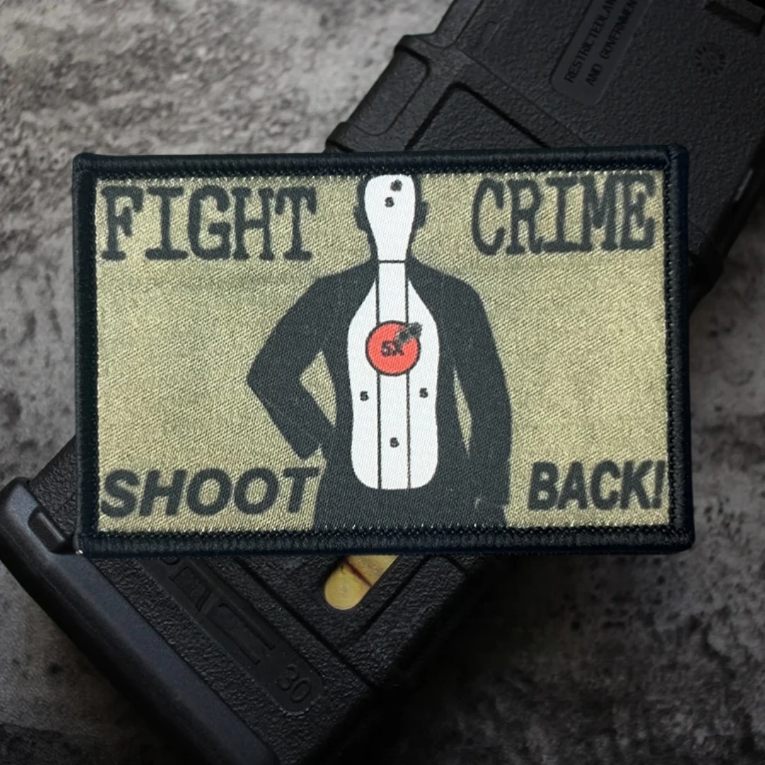 Parches de gancho y bucle impresos para lucha contra el crimen, insignia de moral táctica militar para ropa, pegatina para mochila para equipo al aire libre - imagen 5