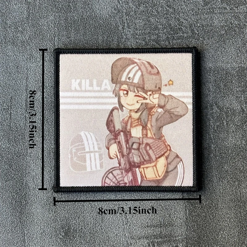 Parche en ropa insignia de moral impreso gancho bucle táctico militar Anime chica parches mochila pegatinas - imagen 5