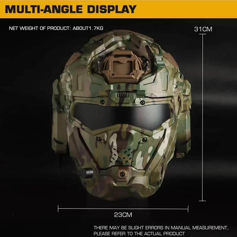 Casco táctico W-Ronin Assault II con lente reemplazable para airsoft - imagen 4
