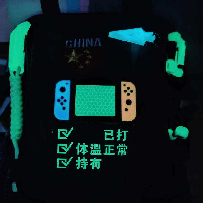 Parche luminoso para interruptor, insignia táctica azul y roja, apliques, estilo de presentador de juego para ropa, mochila, chaleco, decoración DIY - imagen 4