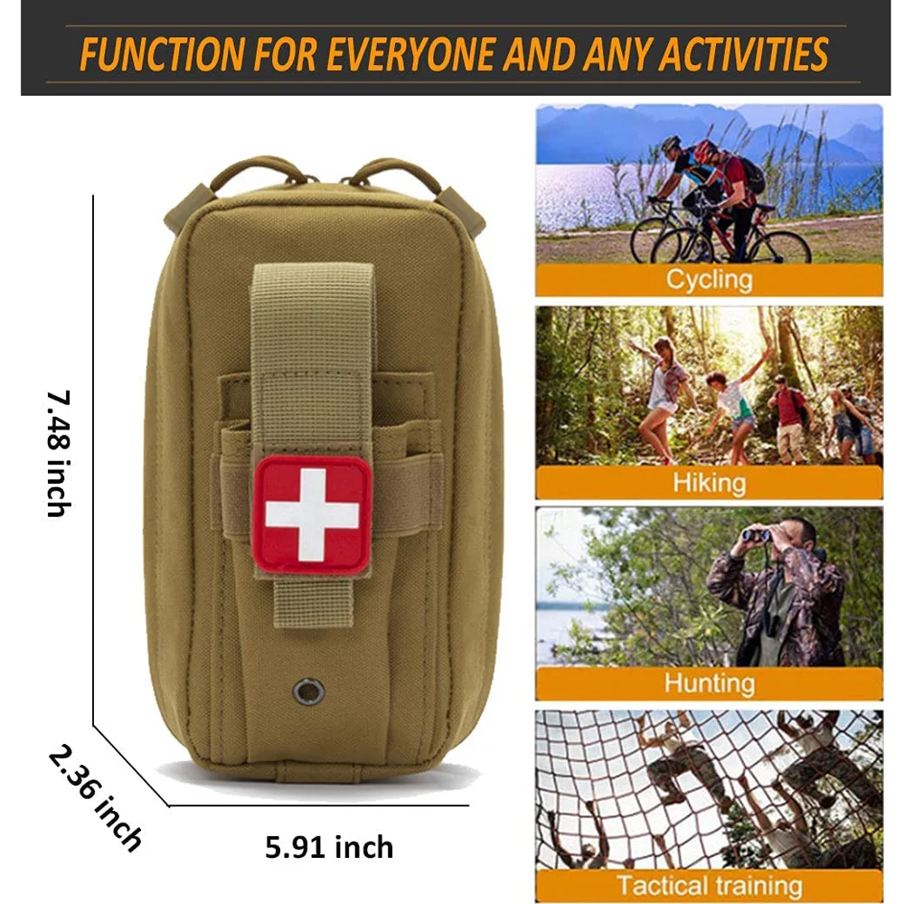 Kit de primeros auxilios táctico, bolsa médica militar EMT, equipo de Camping Molle para Trauma, vendaje de torniquete, equipo de supervivencia de emergencia - imagen 5