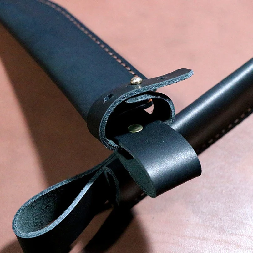 12 tamaños de ancho interior 45mm cuero de vaca puro genuino cubierta de cuchillo recto funda vaina hoja fija proteger pantalones de cubierta - imagen 5