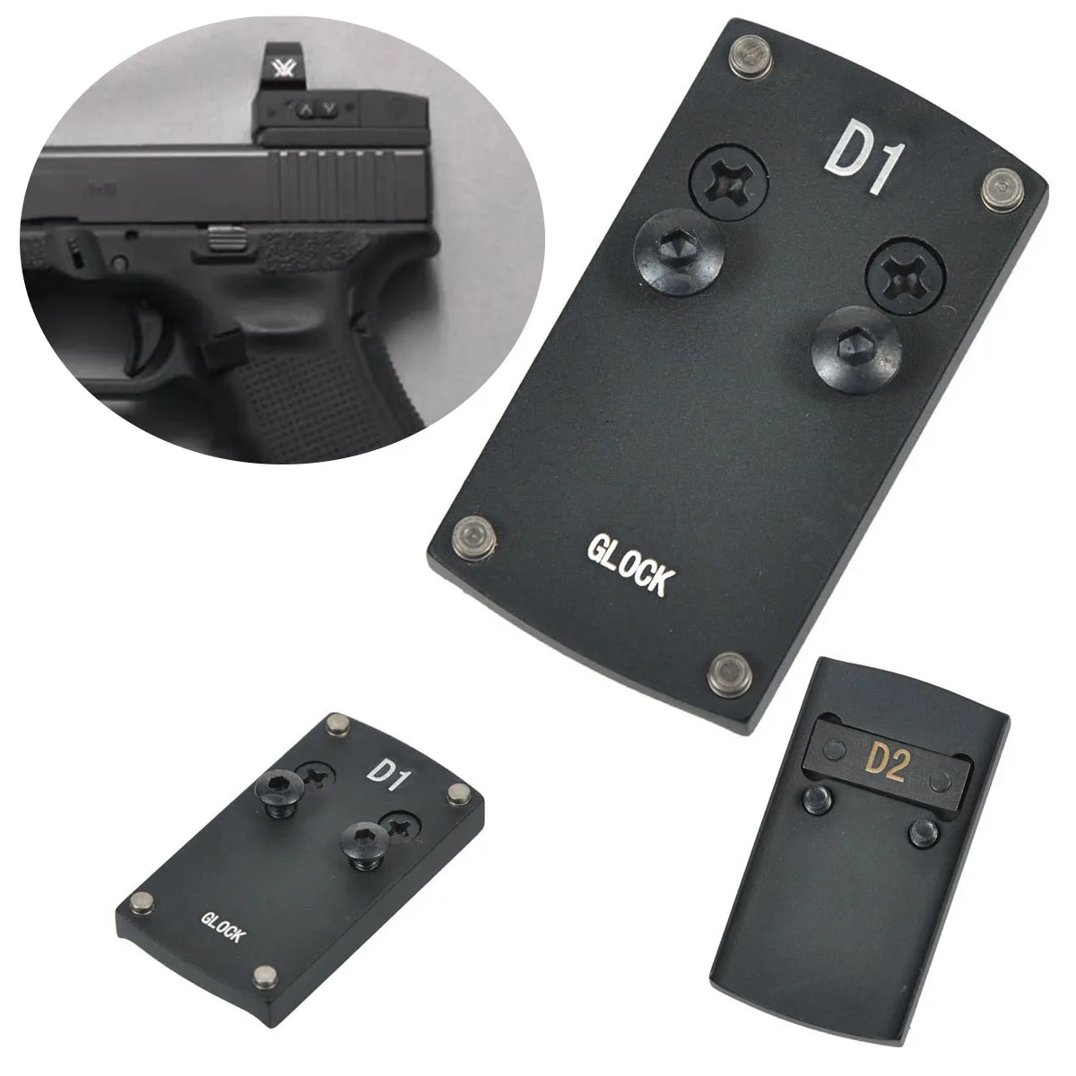 Pistola táctica Colt 1911 Glock 17 19 20 22 adaptador de placa de montaje de mira réflex para Vor-tex Sightmark Burris Red Dot Scope - imagen 2