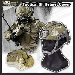 AQzxdc-funda táctica para casco Gen2 SF, tela para casco de camuflaje con bolsa para batería NVG, cubierta de malla híbrida para caza
