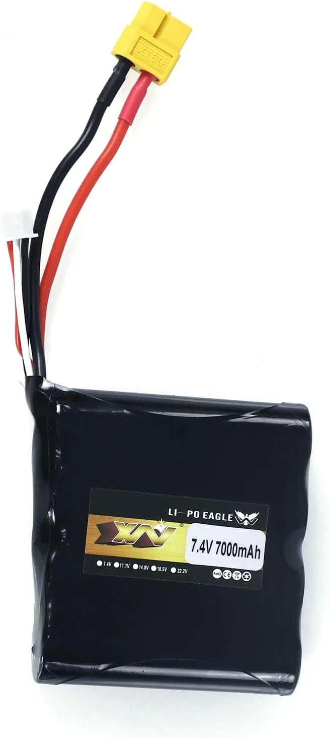 Batería LiPo de 7,4 V y 7000mAh para tanque Henglong 1/16 RC IDF Merkava MK IV 3958 HUINA 1/14 RC Tank Abrams Tiger alemán I 3818 3889 - imagen 2