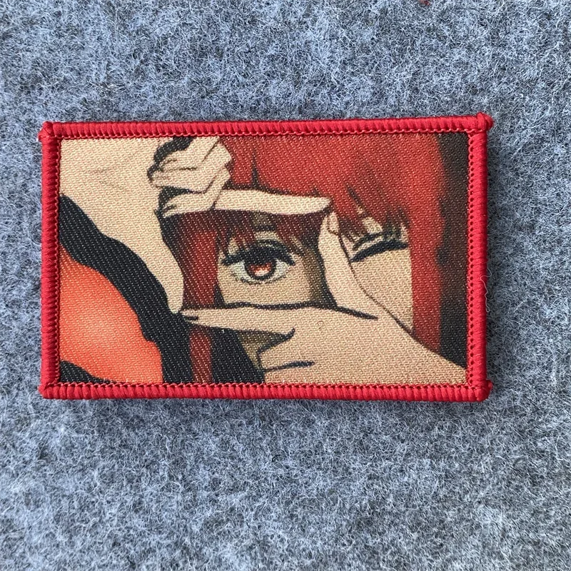 Anime 《Chainsaw Man》 parche estampado gancho y bucle tácticas militares insignia de moral brazalete mochila ropa pegatina decorativa - imagen 4