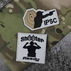 Parche IPSC bordado 3D táctico con velcro para chaleco o mochila