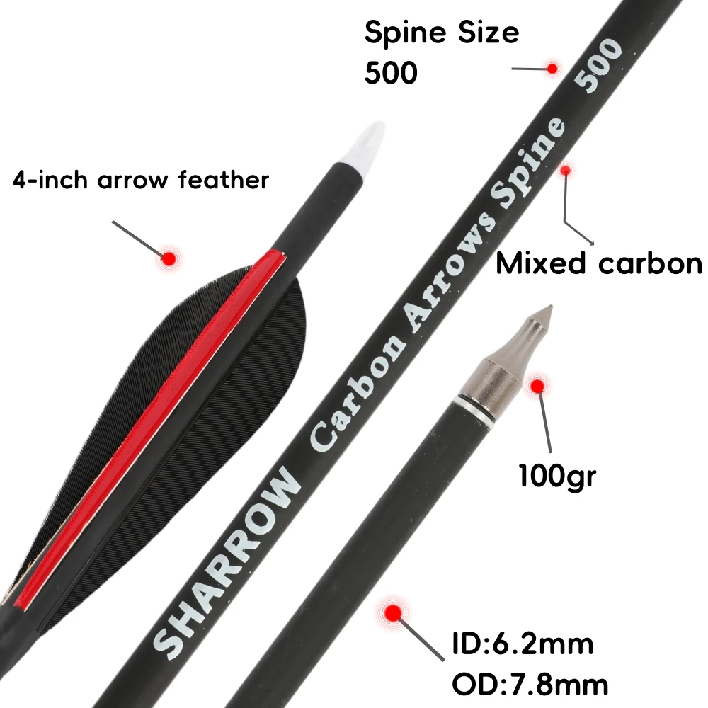 Flechas de carbono spine 500 – Caza con arco compuesto y recurvo - imagen 4