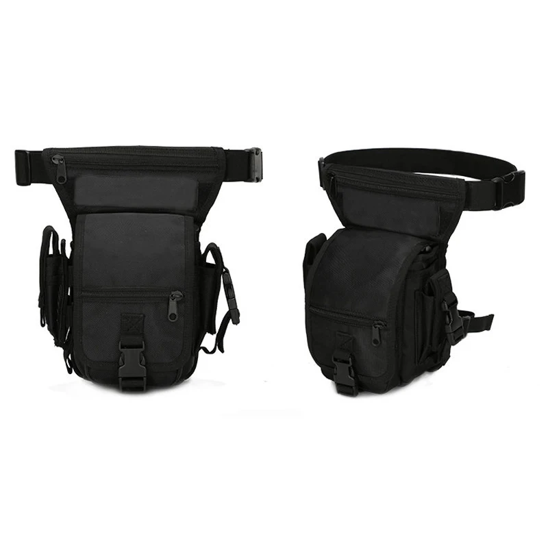 Bolsa de nailon impermeable para montar en motocicleta, bolsa de Camping para hombres, bolsa de pierna táctica militar, bolsa de cintura, correa de muslo ajustable, 600D - imagen 3