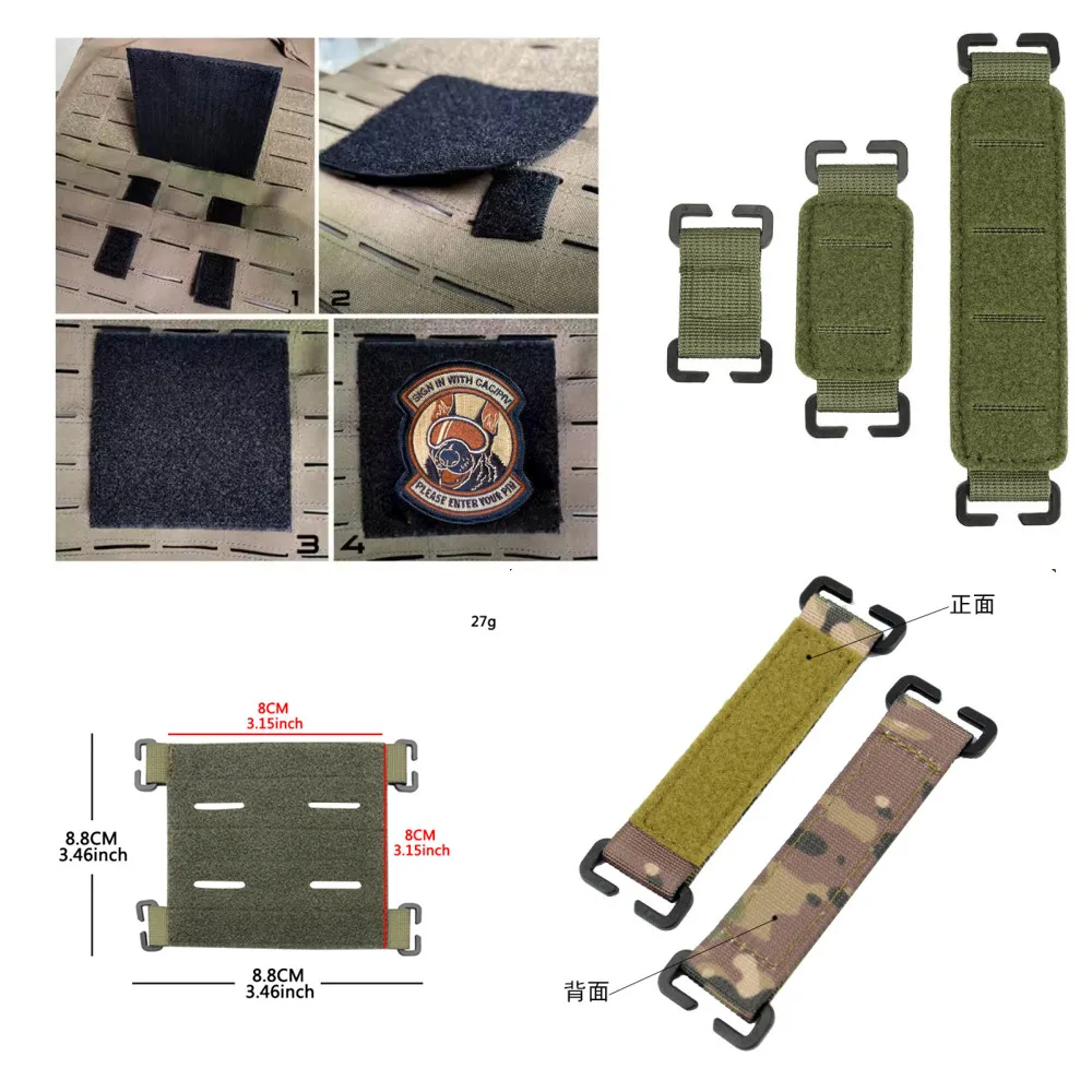 Panel MOLLE y Velcro modular de identificación táctica para chaleco