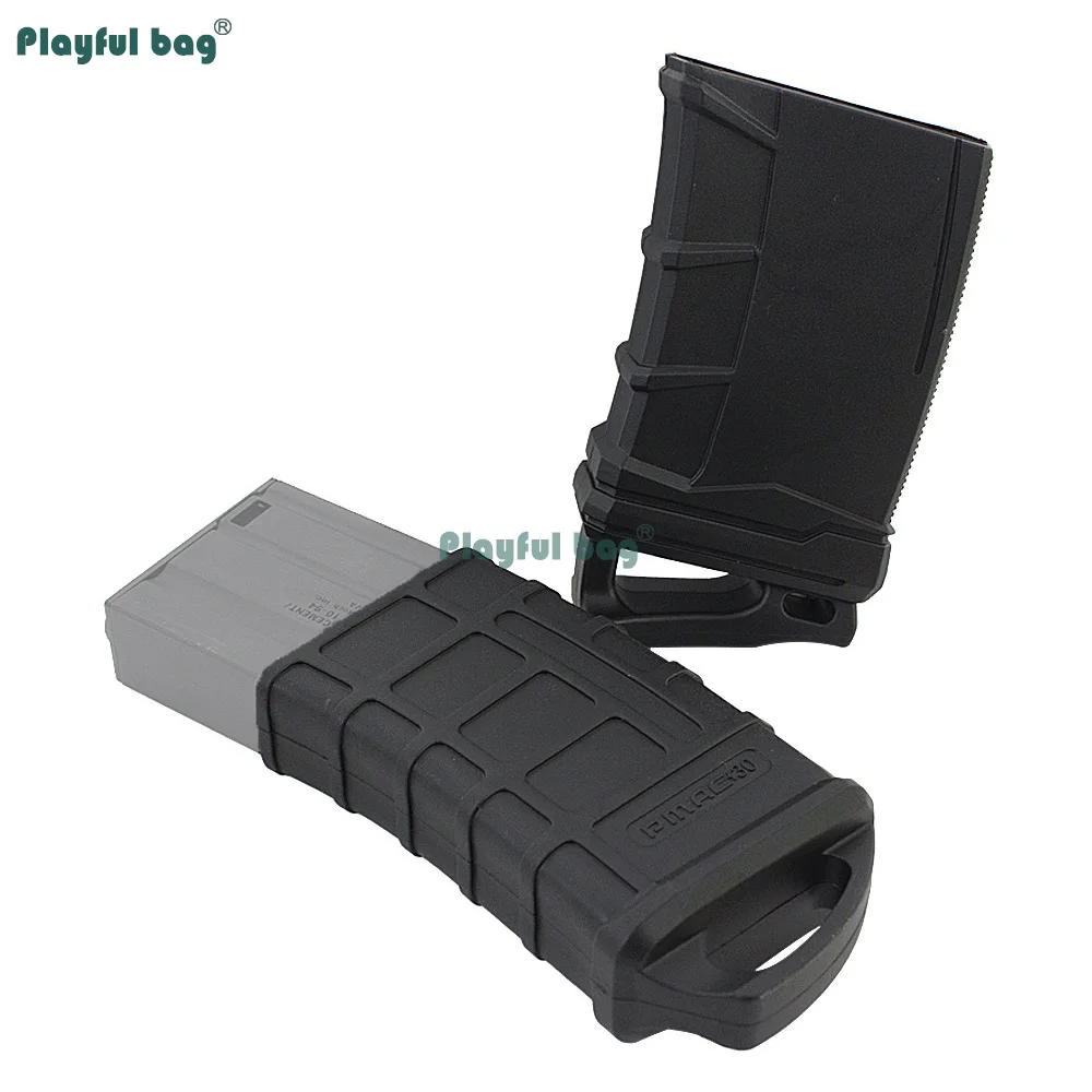 Funda de goma táctica para agarre de revista, bolsa M416 AEG Mag de extracción rápida, soporte Universal para revistas 5,56, accesorio Airsoft AQB216 - imagen 3