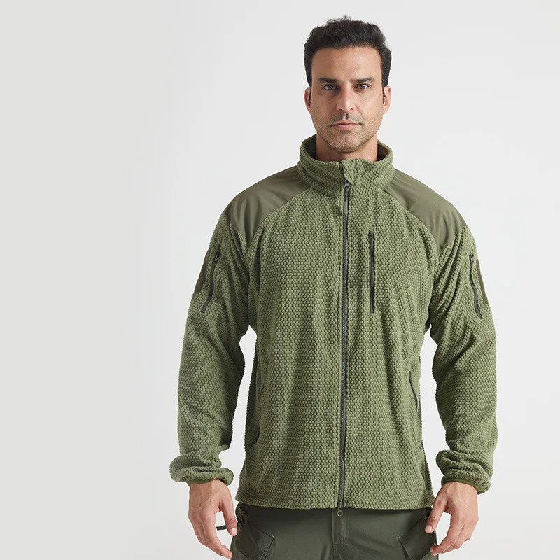 Chaqueta táctica para deportes al aire libre, chaqueta polar térmica de lana, abrigo con cuello levantado, traje de senderismo, primavera y otoño - imagen 4