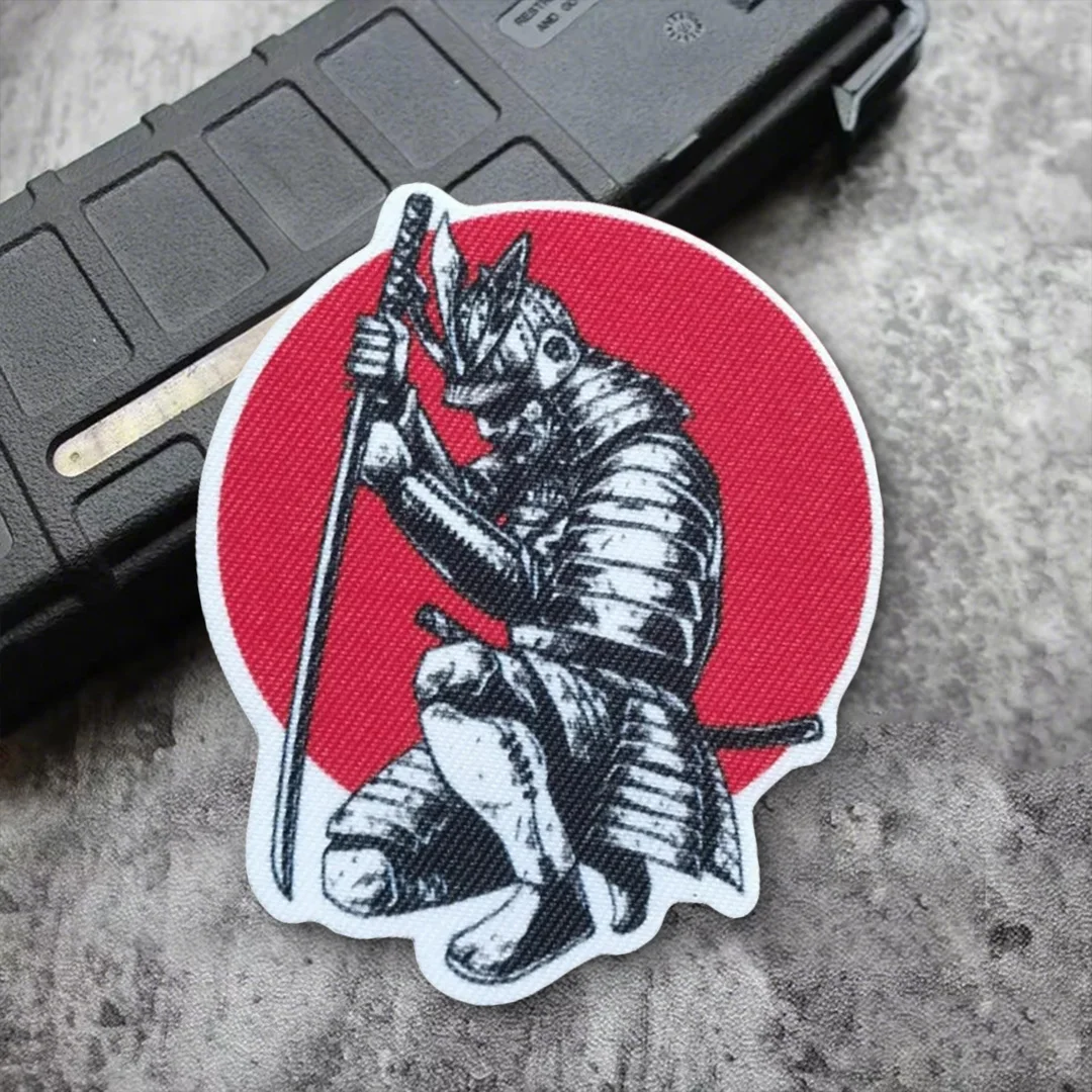 Parches tácticos del samurái y el moral del sol para ropa, parche de gancho y bucle, insignia militar, brazalete, pegatinas para mochila - imagen 3