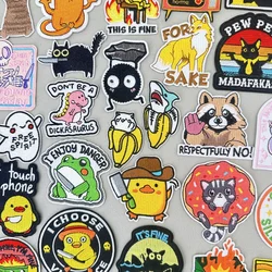 Parche bordado gato o pato dibujos animados para coser o planchar