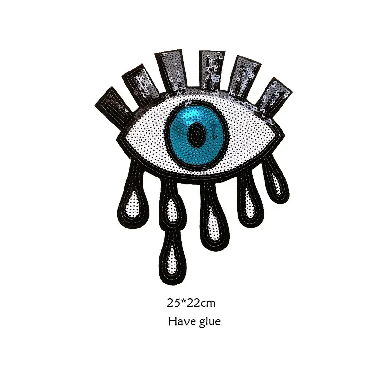 Parches de lentejuelas de ojo de dibujos animados para ropa, insignia de bricolaje, parches bordados, accesorios de ropa, pegatinas, aplique de bolsa, parche adhesivo - imagen 4