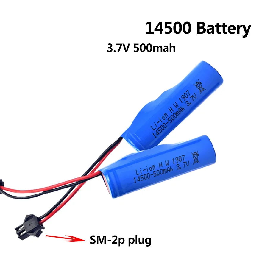 Batería de iones de litio 14500 para C2 D828 3,7 V 500mah batería recargable para JJRC acrobacias volquete coche barco tanque camión reemplazar accesorio de juguete - imagen 3