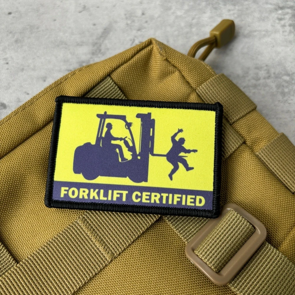 Parche táctico Meme certificado para montacargas, parches divertidos de gancho y bucle, brazalete de EE. UU., insignia de moral del ejército militar, pegatinas para mochila - imagen 5