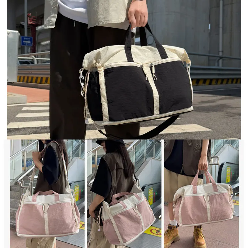 Bolsa de lona de viaje para gimnasio y Fitness, bolsillo seco y húmedo, Yoga, deportes al aire libre, entrenamiento, bolsos de hombro tipo bandolera, bolso de equipaje de gran capacidad - imagen 5