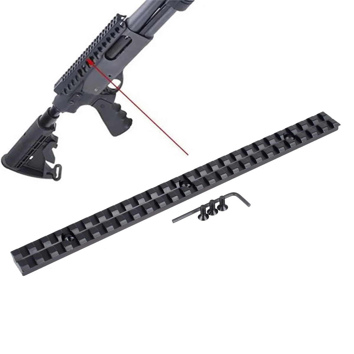 Riel Picatinny táctico de 25 ranuras, 10x0,78, 257mm, 10 pulgadas, sección de riel de guardamanos, soporte de alcance de Rifle de aluminio