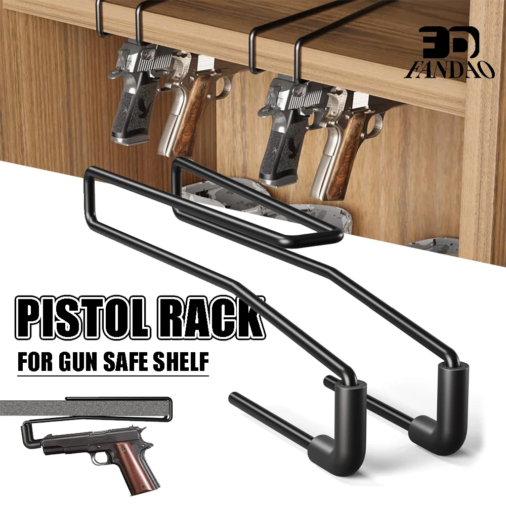 Rejilla de pistola de acero resistente para estante seguro para pistola, se adapta al calibre 22 en adelante, colgador/organizador/accesorios seguros para pistola para 2 pistolas