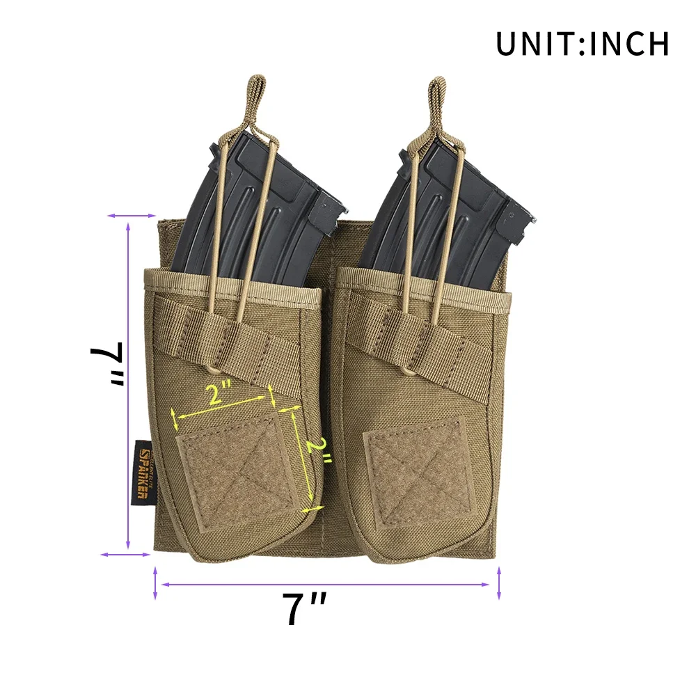 Bolsa táctica doble AK para revistas AR M4 AR15, bolsa para Rifle Mag, caza, tiro, Airsoft, Paintball, bolsas para revistas, bolsas abiertas - imagen 2