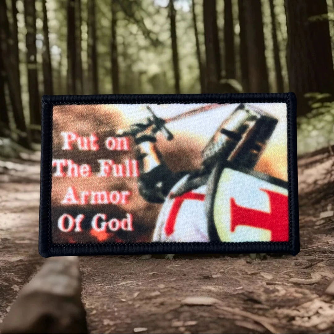 Parche de caballero templario cruzado, insignia de moral táctica, pegatina para mochila del ejército militar, parches de gancho y bucle impresos para ropa - imagen 3