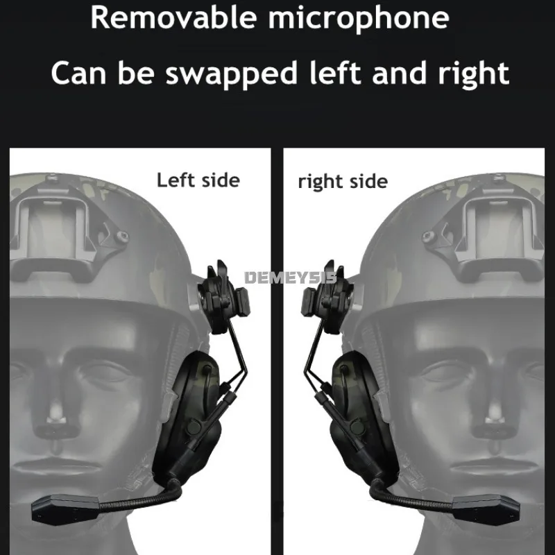 Auriculares tácticos sin recogida, auriculares para disparar con reducción de ruido, auriculares intercomunicadores de comunicación CS para caza, usados con PTT - imagen 5