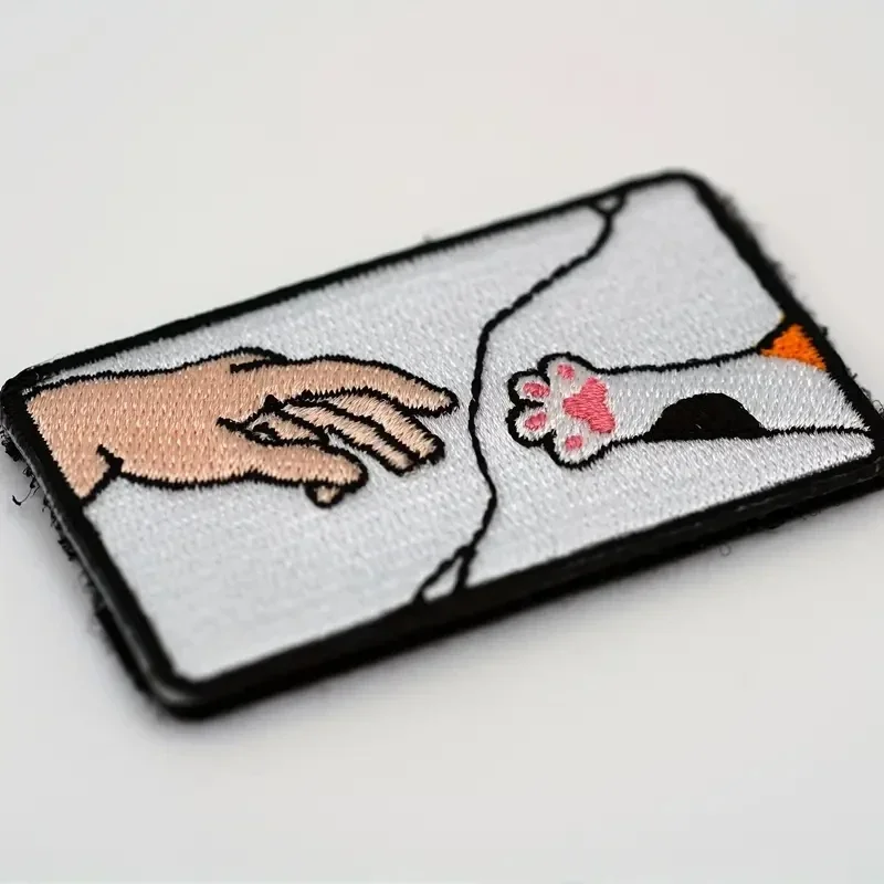 Parches de gato bordados divertidos para sombrero, pegatinas creativas de banda para el brazo, insignia de moral de gato, gancho y bucle - imagen 2