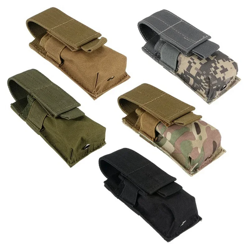 Bolsa táctica para linterna Molle, soporte para antorcha, bolsa para revista individual, funda para cuchillo, M5, EDC, 9mm, riñonera para caza al aire libre - imagen 3