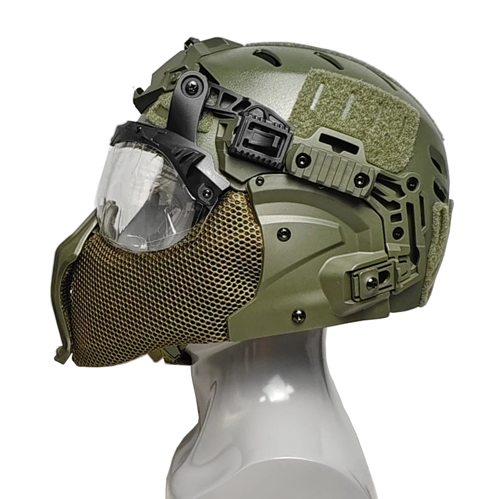 Casco táctico Wendy 3,0 de protección completa, gafas modulares, cubierta para la oreja, máscara de media cara, casco integrado para caza, Paintball, Airsoft - imagen 3