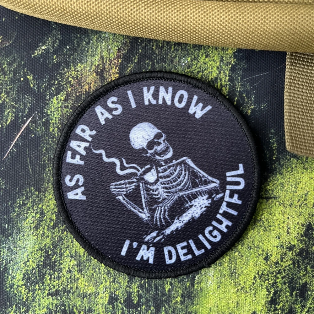 Emblema de moral de calavera para beber café, parches estampados encantadores, pegatina de gancho y bucle, mochila táctica - imagen 2