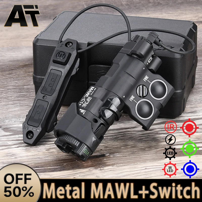 MAWL C1+ Táctico de Metal – Puntero Láser Rojo Verde Azul, Mira Láser IR, Luz Infrarroja con Interruptor Remoto de Conectores 2.5MM + SF MM - imagen 3