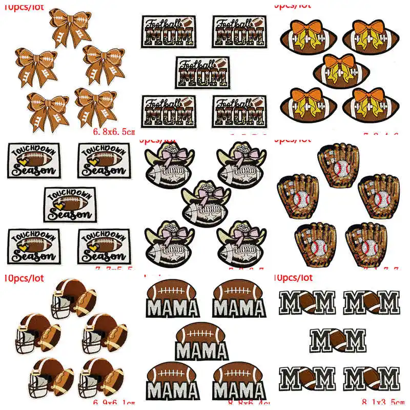 10 unids/lote parche de competición deportiva de fútbol parches bordados para planchar para ropa parches termoadhesivos insignias Fusibles DIY