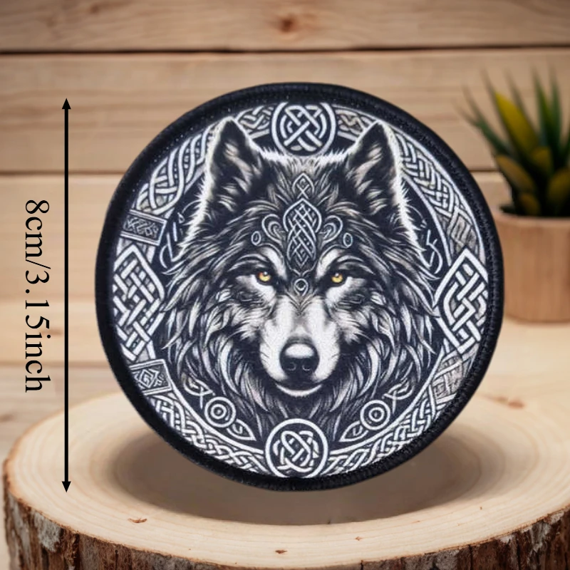 Parche con estampado de lobo militar, chaleco táctico, sombreros con gancho y bucle, insignia de moral, mochila, pegatinas decorativas, parches para brazalete para ropa - imagen 3