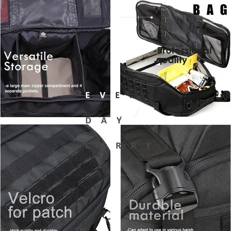 Bolsa de viaje de 30L, 45L, 80L, mochila táctica militar con correa ajustable, bolsa de fin de semana para hombres y mujeres, bolsas de gimnasio impermeables - imagen 5