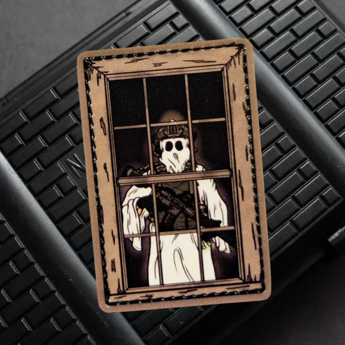 Insignia de moral de guerrero "Fantasma táctico", parches divertidos con estampado de gancho y bucle, insignia de moral del ejército militar, brazalete, pegatinas para mochila - imagen 4