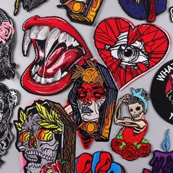 Parche bordado calavera terror rock punk chaqueta