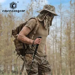 Emersongear-Sombrero con protección solar, máscara facial desmontable y cubierta para el cuello, gorra de pesca para acampar y cazar al aire libre, gorros a prueba de sol