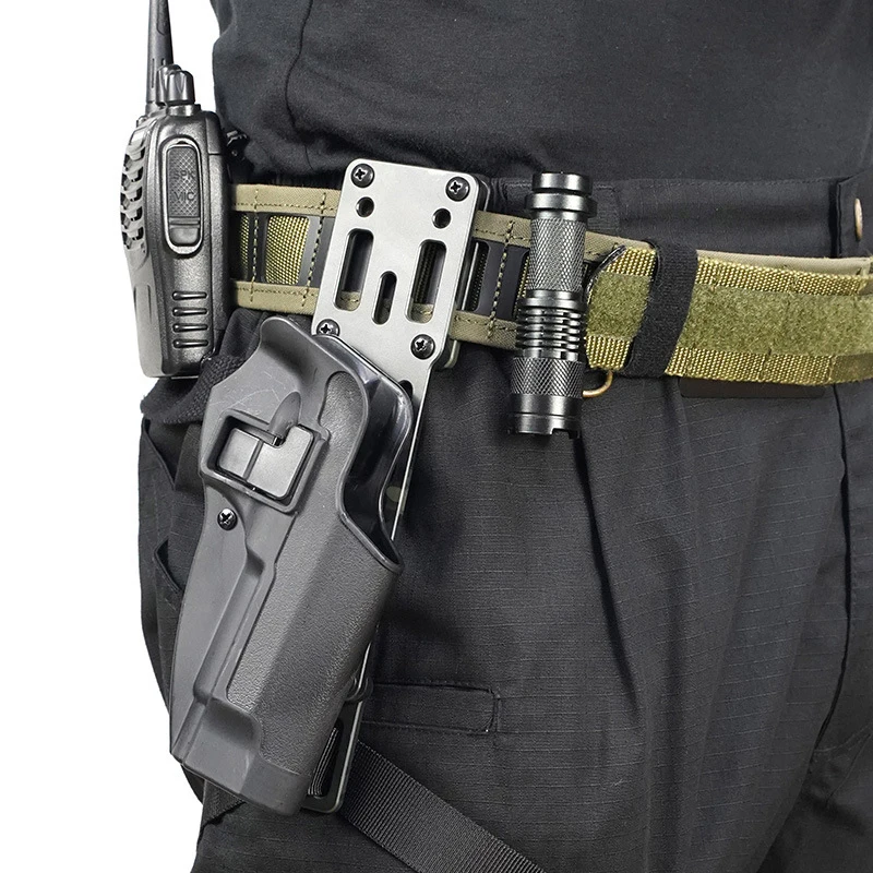 Plataforma de transporte de pierna caída, adaptador de funda de pistola táctica ajustable Modular de Metal, Compatible con accesorios adaptadores QLS Airsoft