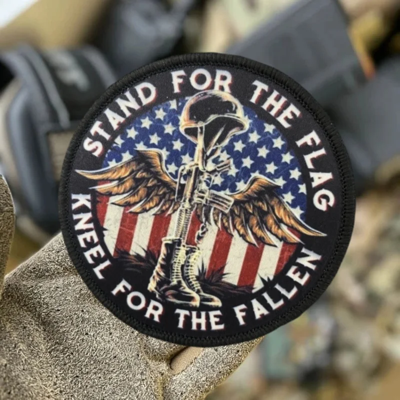 Parche de bandera táctica, brazalete impreso, insignia de moral, parches de bucle de gancho, pegatinas para mochila de ropa - imagen 2
