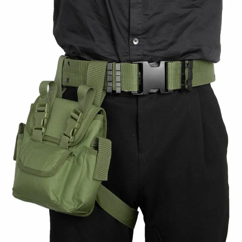 Bolsa táctica Molle para la pierna para hombre, riñonera para la cintura, riñonera para el muslo, cinturón para caza al aire libre y Camping - imagen 2