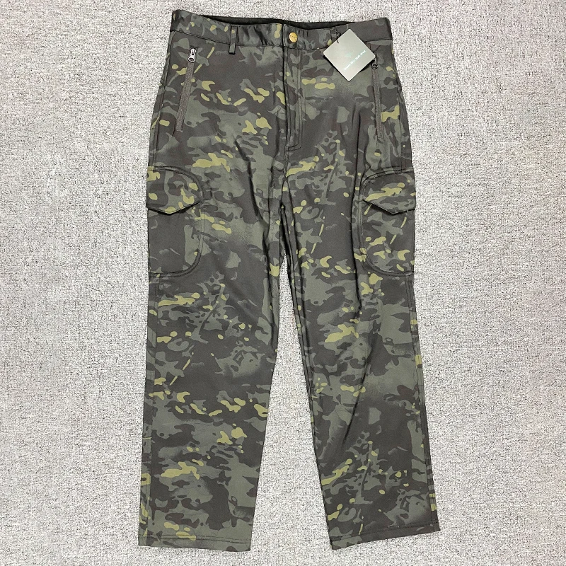 Pantalones de camuflaje para hombre, pantalón cálido y grueso, a prueba de viento, para exteriores