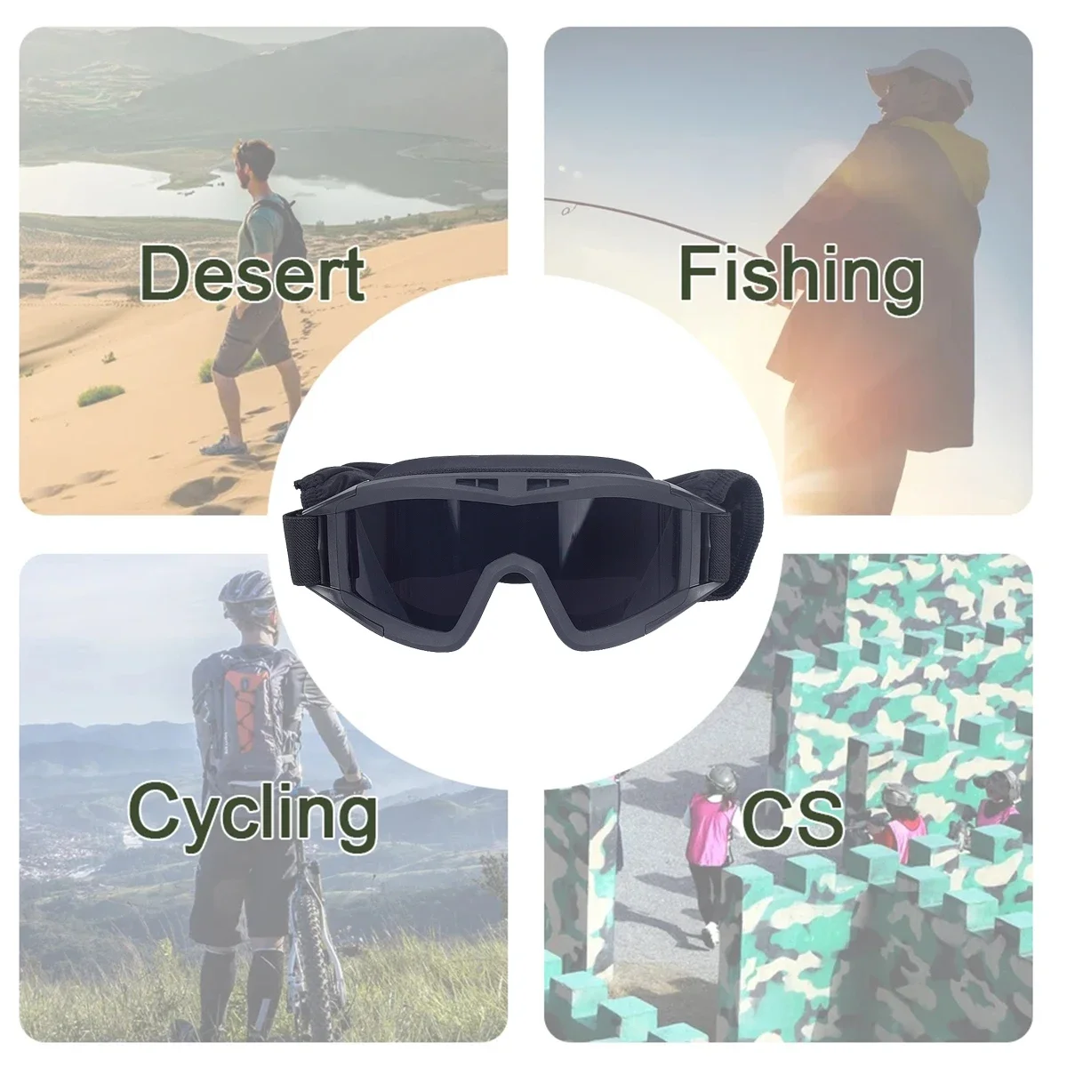 Gafas tácticas a prueba de viento para Airsoft BB Gun, gafas a prueba de polvo, AEG GBB, gafas de motocicleta, protección de seguridad para tiro CS - imagen 3