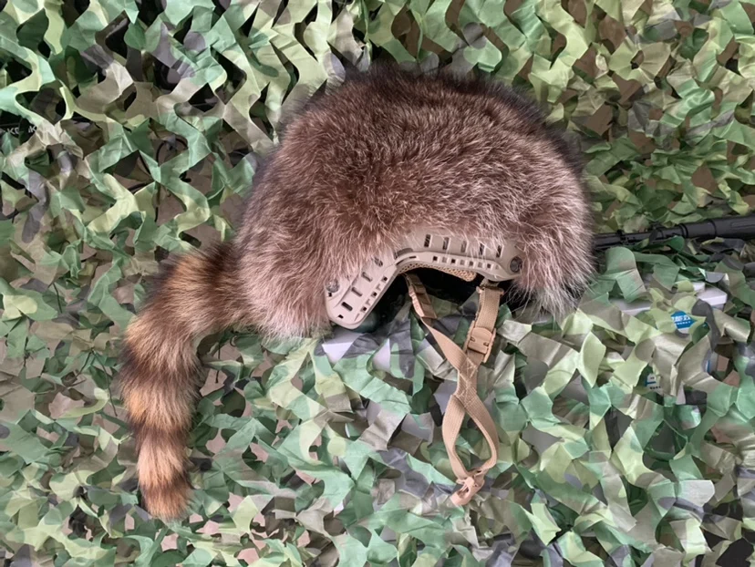 Funda de casco elegante, funda de casco de mapache de camuflaje forestal, funda de felpa para casco de corte alto WENDY MT/SF SX/XP - imagen 2